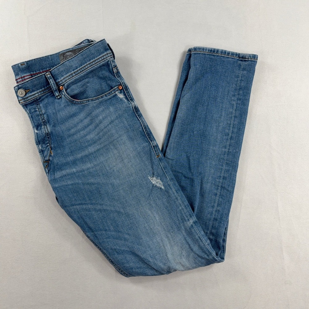 Diesel Tepphar Slim-Carrot Distressed Stretch Blue Jeans Mens 34x32 Italy